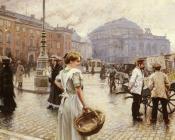 保罗 费舍尔 : A View Of Kongens Nytorv, Copenhagen